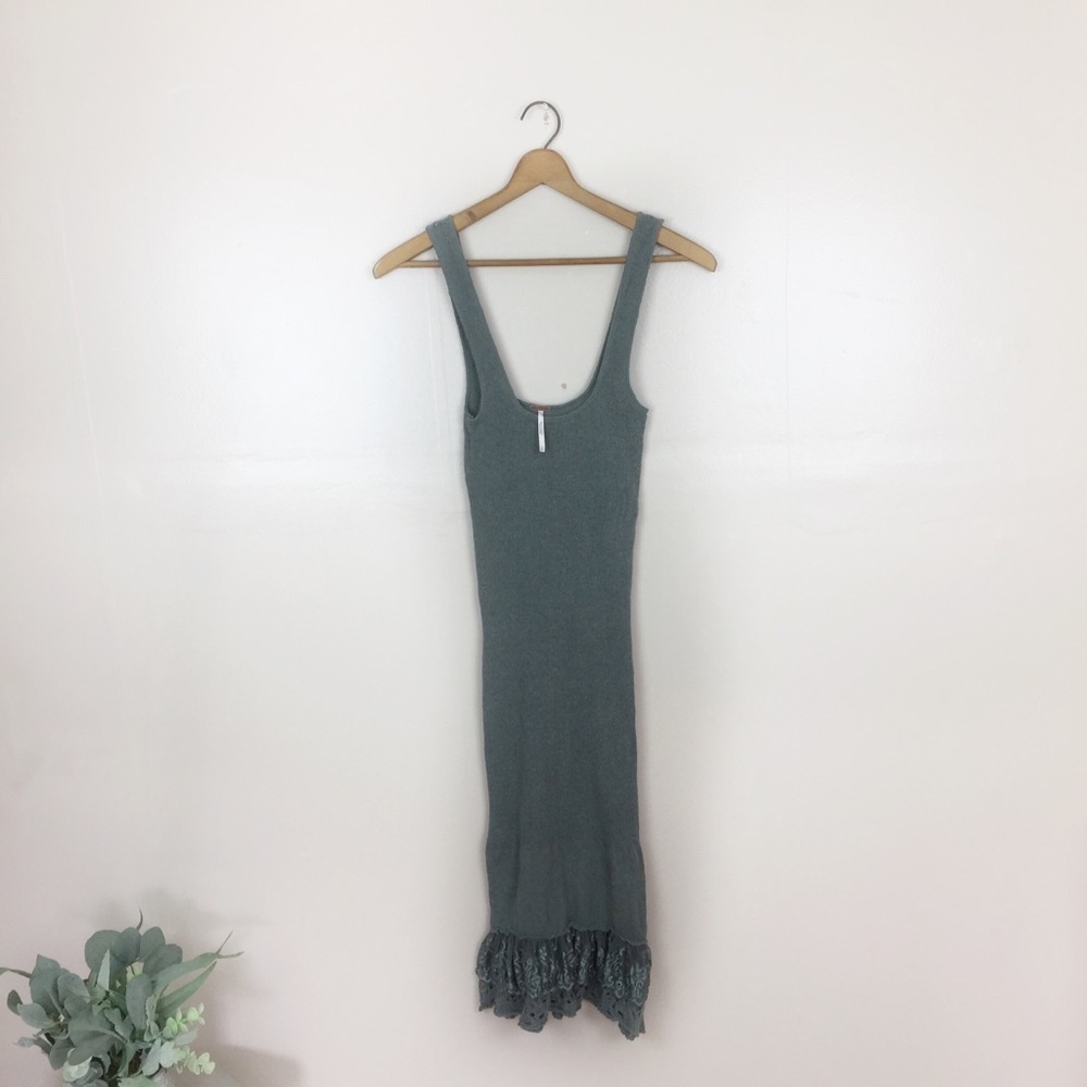 [Free People] Green Sleeveless Sweater Tunic Top